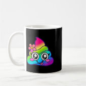 Rainbow Op Emoji Cute Unicorn O Flower Silly  Kaffeetasse (Links)