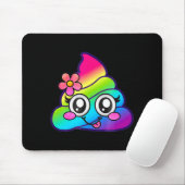 Rainbow Op Emoji Cute Unicorn O Flower Silly Mousepad (Mit Mouse)