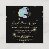 *~* Rainbow Opal Goddess Celestial Mystical Cosmic Quadratische Visitenkarte (Rückseite)