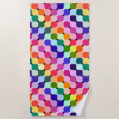 Rainbow Optical Illusion Bright Pillow Funky Strandtuch (Vorderseite)