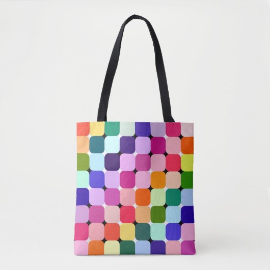 Rainbow Optical Illusion Bright Pillow Funky Tasche (Vorderseite)