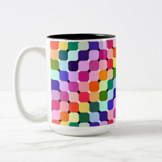 Rainbow Optical Illusion Bright Pillow Funky Zweifarbige Tasse