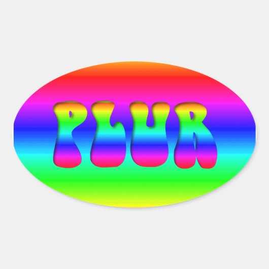 Rainbow Optical Illusion PLUR Ovaler Aufkleber (Vorderseite)