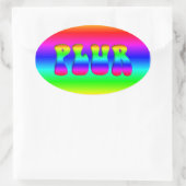 Rainbow Optical Illusion PLUR Ovaler Aufkleber (Tasche)