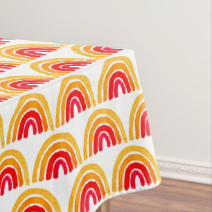 Rainbow Orange Baby Shower Gender Neutral Girl Tischdecke