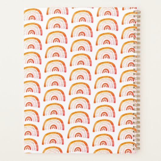 Rainbow orange boho planer (Rückseite)