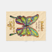 Rainbow Orange Diabetes My Life Butterfly Blankon Fleecedecke (Vorderseite (Horizontal))