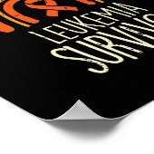 Rainbow Orange Ribbon Survivor Leukämie Bewusstsei Poster (Ecke)