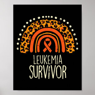 Rainbow Orange Ribbon Survivor Leukämie Bewusstsei Poster