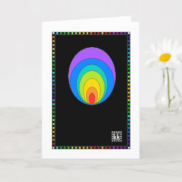 Rainbow Orb auf schwarzer Grußkarte Karte