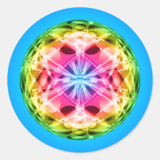 Rainbow Orb Mandala Runder Aufkleber