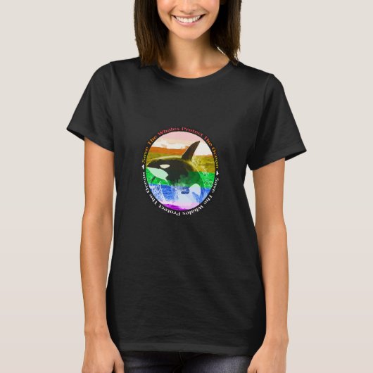 Rainbow Orca Killer Whale Earth Activist Marine Bi T-Shirt (Vorderseite)