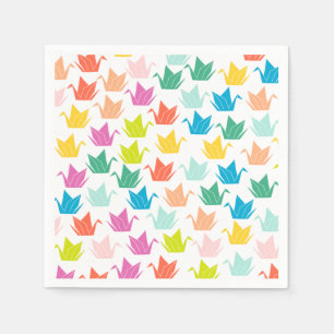 Rainbow Origami Crane Paper Napkins Serviette