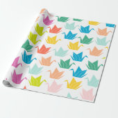 Rainbow Origami Crane Wrapping Paper Geschenkpapier (Ungerollt)