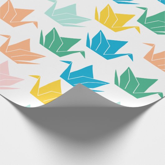Rainbow Origami Crane Wrapping Paper Geschenkpapier (Ecke)