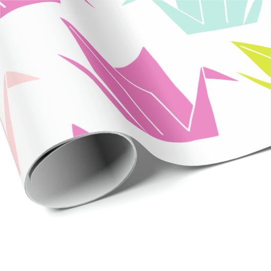 Rainbow Origami Crane Wrapping Paper Geschenkpapier (Rolleneckpunkt)