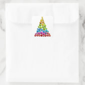Rainbow Ornament Weihnachtsbaum Quadratischer Aufkleber (Tasche)