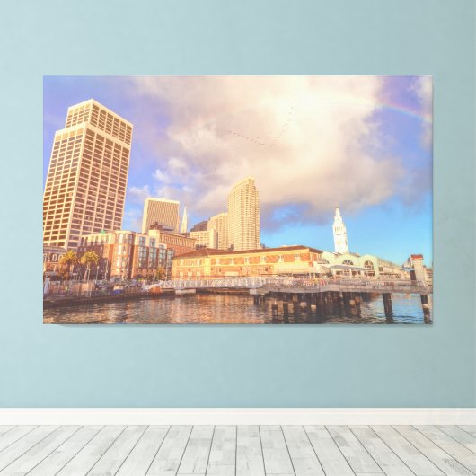 Rainbow over City Leinwanddruck (Insitu (Holzboden))