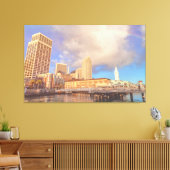 Rainbow over City Leinwanddruck (Insitu (Wohnzimmer))