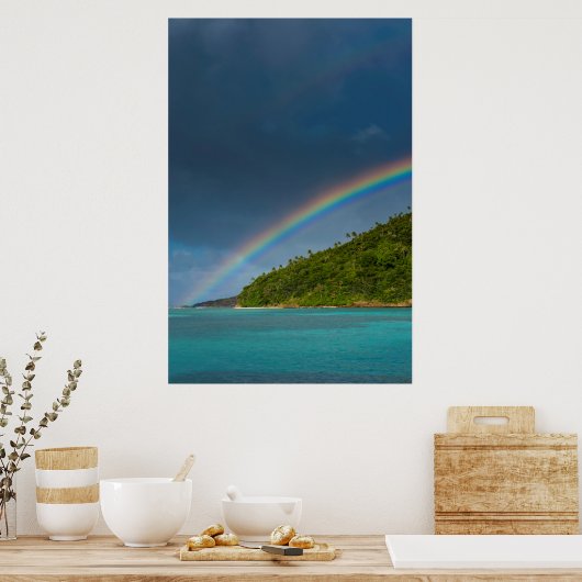 Rainbow over island, American Samoa Poster (Küche)
