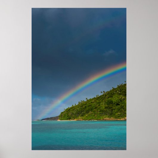 Rainbow over island, American Samoa Poster (Vorne)