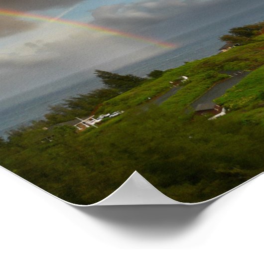 Rainbow over Kilauea Lighthouse auf Kauai-Poster Poster (Ecke)