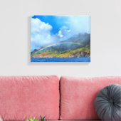 Rainbow over Na Pali Coast Kauai, Hawaii Leinwanddruck (Insitu (Wohnzimmer))