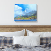 Rainbow over Na Pali Coast Kauai, Hawaii Leinwanddruck (Insitu (Schlafzimmer))