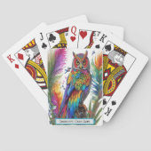 Rainbow Owl AmidFeathers Monogram Go Fish Game Spielkarten (Rückseite)