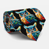 Rainbow Owl Owls Magic Neckties Krawatte (Gerollt)