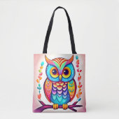 Rainbow Owl Perle Kunst Tasche (Vorderseite)