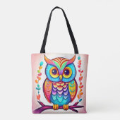 Rainbow Owl Perle Kunst Tasche (Rückseite)