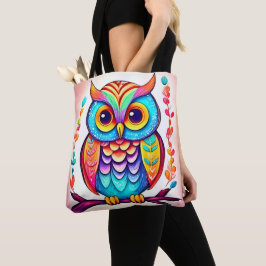 Rainbow Owl Perle Kunst Tasche