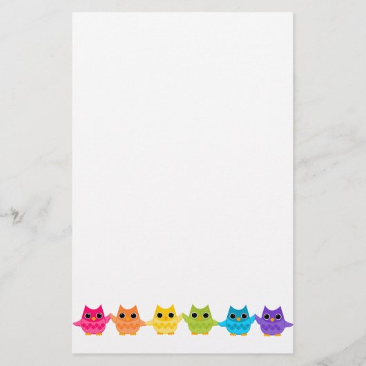 Rainbow Owls Briefpapier (Vorderseite)