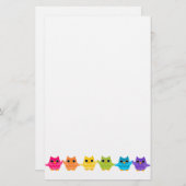 Rainbow Owls Briefpapier (Vorne/Hinten)