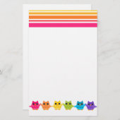 Rainbow Owls Briefpapier (Vorne/Hinten)