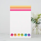 Rainbow Owls Briefpapier (Stehend Vorderseite)