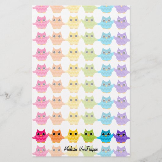 Rainbow Owls Briefpapier (Vorderseite)