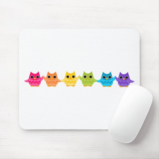 Rainbow Owls Mousepad (Mit Mouse)