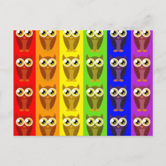 Rainbow Owls Postkarte