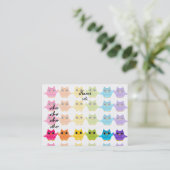 Rainbow Owls Visitenkarte (Stehend Vorderseite)