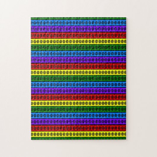 Rainbow Pagan Pentagramme Puzzle (Vertikal)