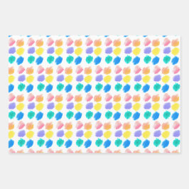 Rainbow Paint and Sip Birthday Party Geschenkpapier Set