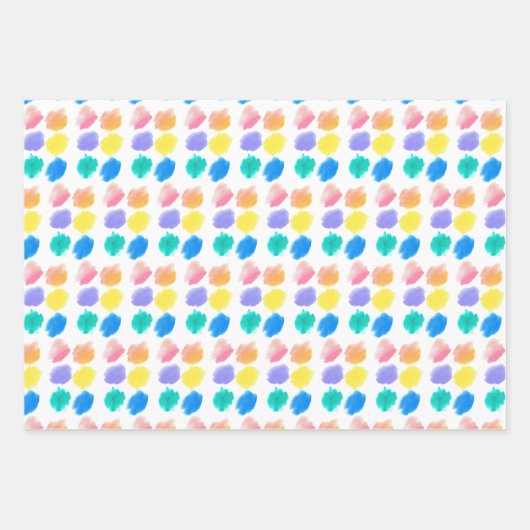 Rainbow Paint and Sip Birthday Party Geschenkpapier Set (Vorderseite)