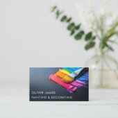 Rainbow Paint Brush Painting Decoration Artist Visitenkarte (Stehend Vorderseite)