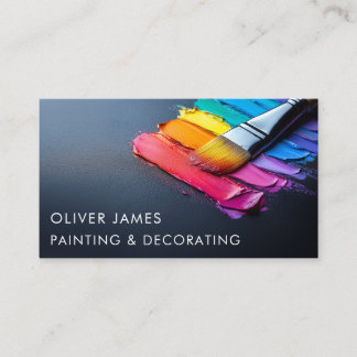 Rainbow Paint Brush Painting Decoration Artist Visitenkarte