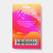 Rainbow Paint Employee Foto, Bar Code, Name Ausweis (Back)