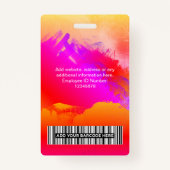 Rainbow Paint Employee Foto, Bar Code, Name Ausweis (Rückseite)