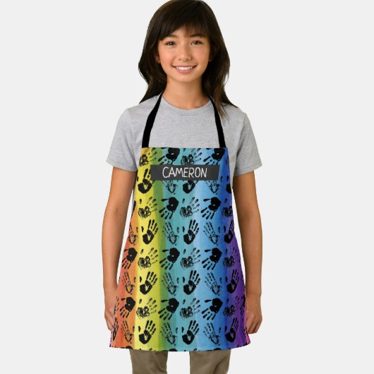 Rainbow Paint Handprint All-over Print Schürze (Insitu)