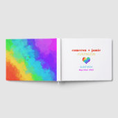 Rainbow Paint Heart Gay Lesbian Wedding Gästebuch (Voll)